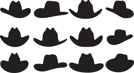 Cowboy Hat Silhouettes for Western-Themed Designs