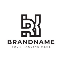 Letters KR Monogram Logo, suitable for any business with RK or KR initials