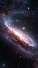 Obraz premium Exploring the purple galaxy with shimmering silver stars in vibrant space cosmic wonder astronomical viewpoint