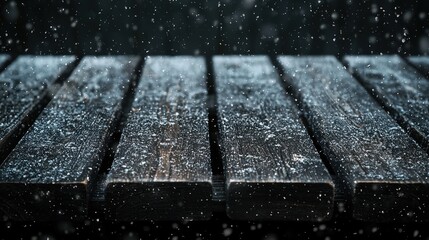 Snowy Wooden Plank Texture: Winter's Embrace