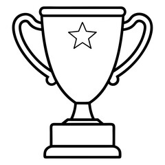 Trophy of Success Line Art Vector Design