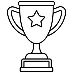 Trophy of Success Line Art Vector Design