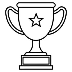 Trophy of Success Line Art Vector Design