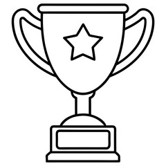 Trophy of Success Line Art Vector Design