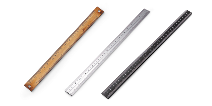 Wooden Ruler with Metric and Imperial Measurements on a Transparent Background