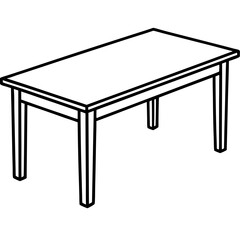 Wood Table Line Art Vector Design