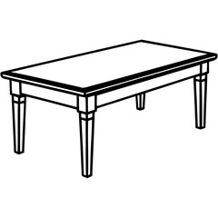 Wood Table Line Art Vector Design