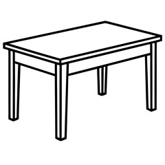 Wood Table Line Art Vector Design