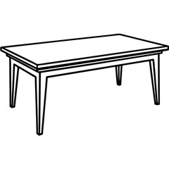Wood Table Line Art Vector Design