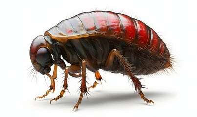 Fototapeta premium Close-up of a reddish-brown insect isolated on white.