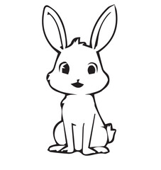 Rabbit black and white design