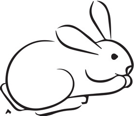 Rabbit black and white design