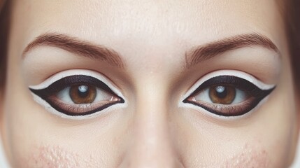 Obraz premium Close-Up of a Face with Natural Makeup and Prominent Blemishes and Active Acne