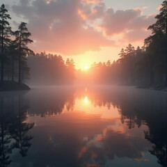 Obraz premium sunrise over the river