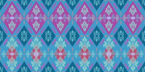 Classic seamless damask pattern for Elegant Textile design.