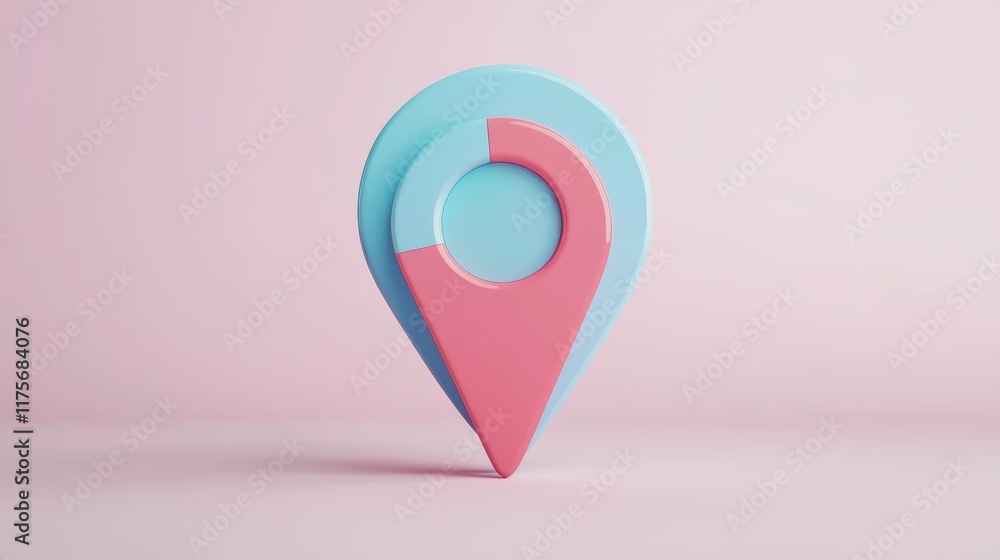 Poster 3d representation of customer journey with a stylish location pin design and colorful segments