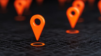 Design of Customer Pathway with Location Markers in Abstract Style