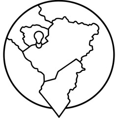 Elegant World Map Line Art Illustrations