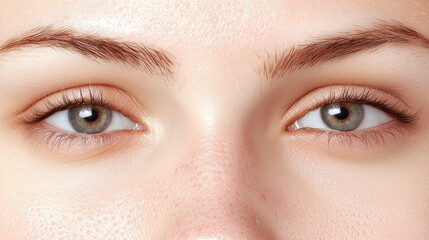 Fototapeta premium Close-Up Portrait of Young Woman with Mild Acne Showcasing Natural Skin and Beautiful Eyes