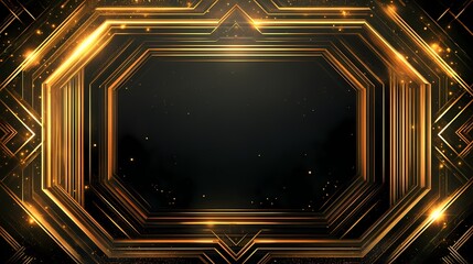 Art Deco Golden Anniversary Card Template 