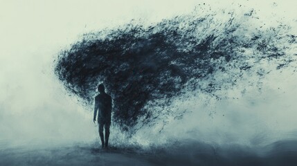 Transformation Journey, an abstract representation of personal growth, overcoming laziness and procrastination, embracing positive change and motivation