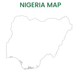 Fototapeta premium High detailed map of Nigeria. Outline map of Nigeria. Africa