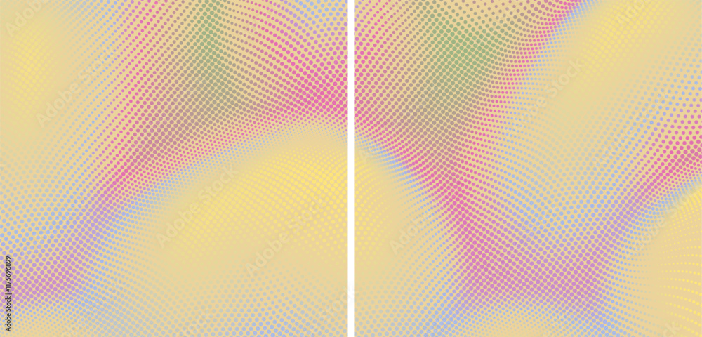 Wall mural background with convex forms. grid surface. vibrant trendy texture, with blending colors. 3d network