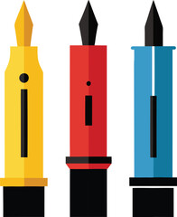 Creative ink pens vector illustration