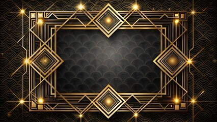 Vintage Gold Geometric Pattern Frame 