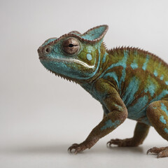 Obraz premium chameleon on gray background