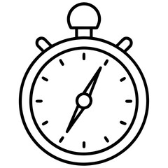 Minimalist Exam Timer Line Art Vector
