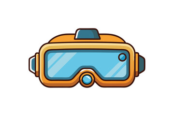 Fototapeta premium Bright and simple vector artwork of a scuba diving mask, perfect for icons, outdoor adventure branding, or recreational sports designs