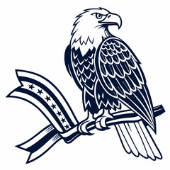 The America eagle vector  design white background