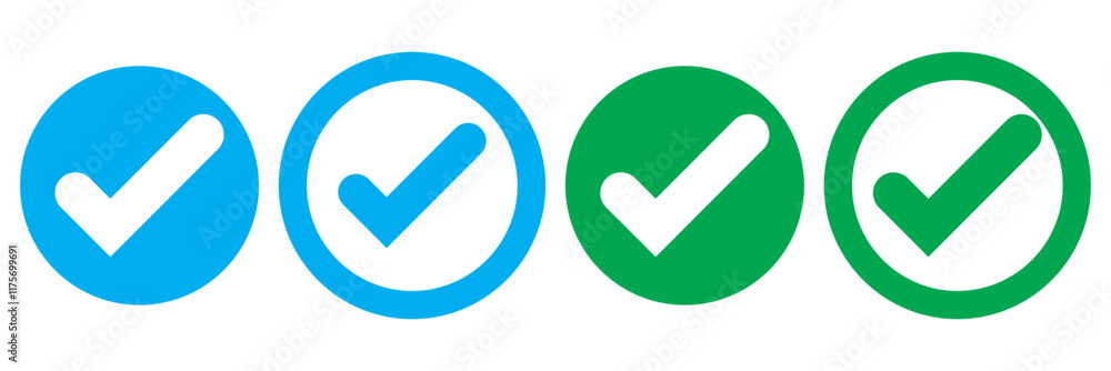 Poster tick mark with checkbox icon. green checkmark sign for app, ui, website. vector illustration on tran