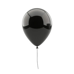 Obraz premium a single black balloon isolated on a transparent background, PNG image, PNG file, Generative art.