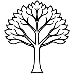 Fototapeta premium Minimalist Tree Line Art Design