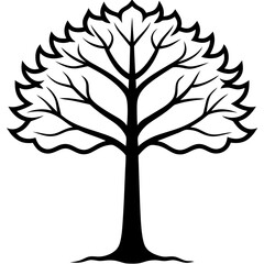 Minimalist Tree Line Art Design