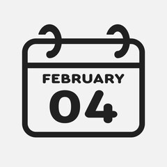 Icon page calendar day - 4 February