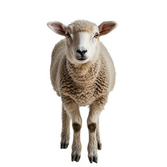 Obraz premium a picture of a white lamb looking at the camera PNG image, PNG file, Generative art.