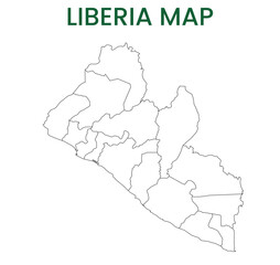 Fototapeta premium High detailed map of Liberia. Outline map of Liberia. Africa