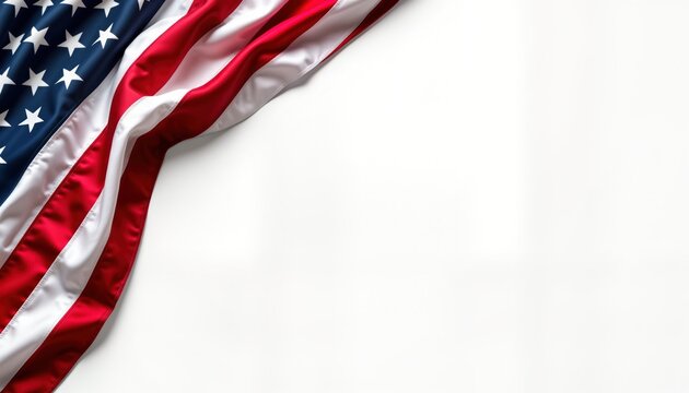 American flag on transparent background. Vivid colors of stars, stripes. Patriotic symbol of America. Suitable for various uses like web design, graphic projects, social media. Great for US election - Powered by Adobe