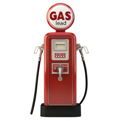 3d illustration of a red gas station on a transparent background, PNG image, PNG file, Generative art.