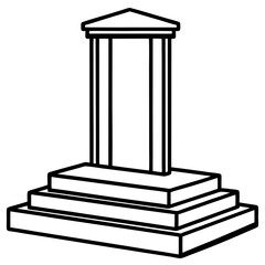Modern Podium Outline Vector