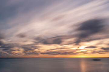 A long exposure of a spectacular sunrise in Punta Cana, Dominican Republic