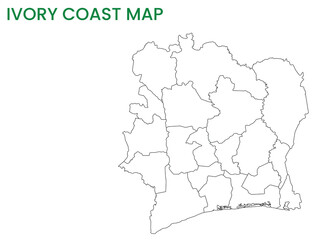 High detailed map of Ivory Coast. Outline map of Ivory Coast. Africa