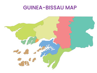 Obraz premium High detailed map of Guinea-Bissau. Outline map of Guinea-Bissau. Africa
