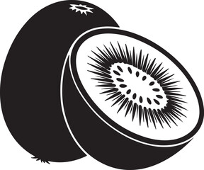 Kiwi fruit silhouette in different pecies and fruit icon vector design.