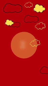 countdown of one to ten | animated text vertical video countdown 1 to 10 on dark red background with colorful clouds on background