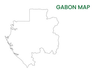 High detailed map of Gabon. Outline map of Gabon. Africa