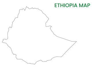 High detailed map of Ethiopia. Outline map of Ethiopia. Africa